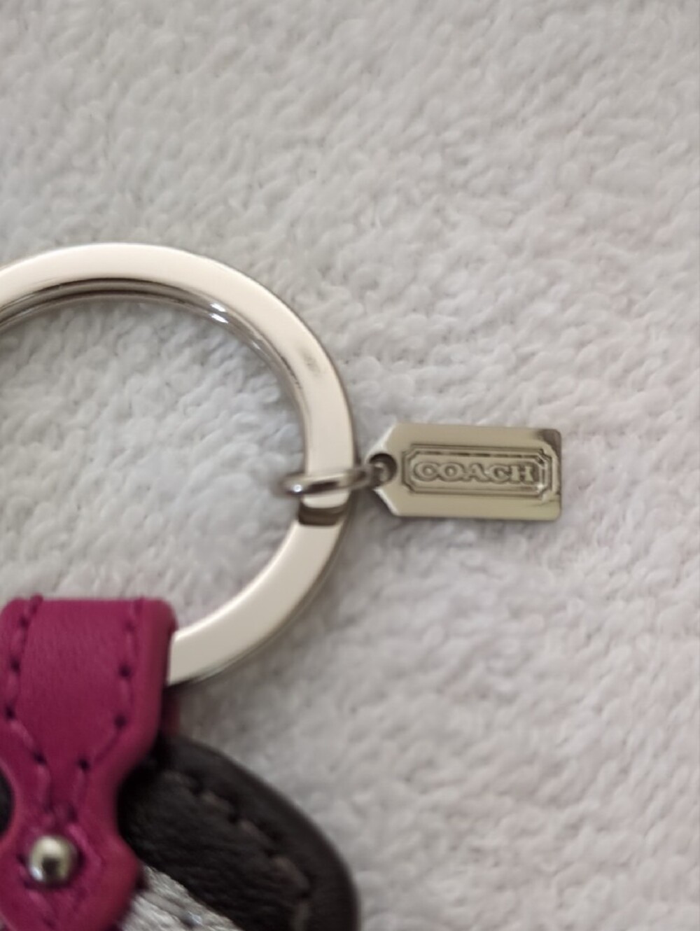 COACH Pink Leather Cowboy Boot Keyring - Picture 4 of 7